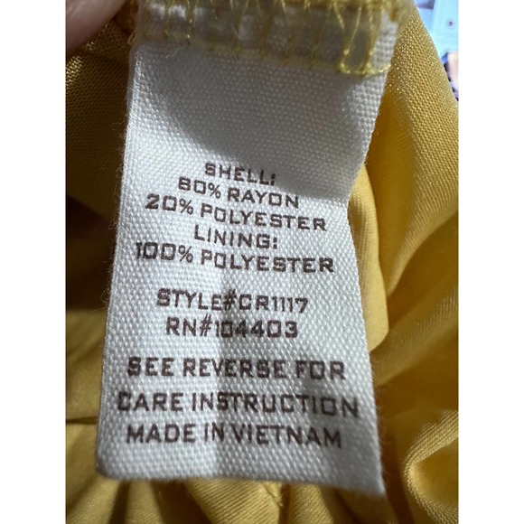 Blue Pepper Yellow cotton Women Tiered With Buttons Dress Size S NWT - Picture 8 of 9